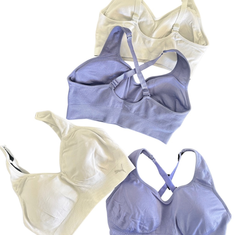 Set of 2 Puma Women's Sports Bras - White and Purple